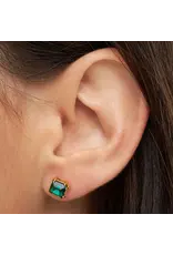 Lulu Copenhagen Oorbel Stud - Gala Crystal Bling, Emerald/Gold - Messing Verguld (18K)