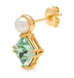 Lulu Copenhagen Oorbel Stud - Gala The Square - Messing Verguld (18k)