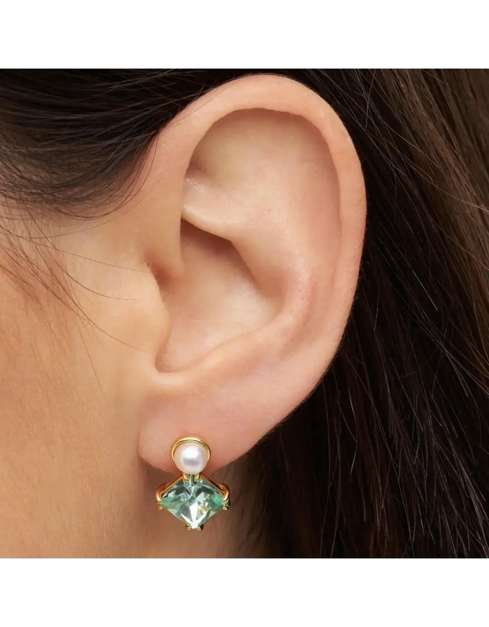 Lulu Copenhagen Oorbel Stud - Gala The Square - Messing Verguld (18k)