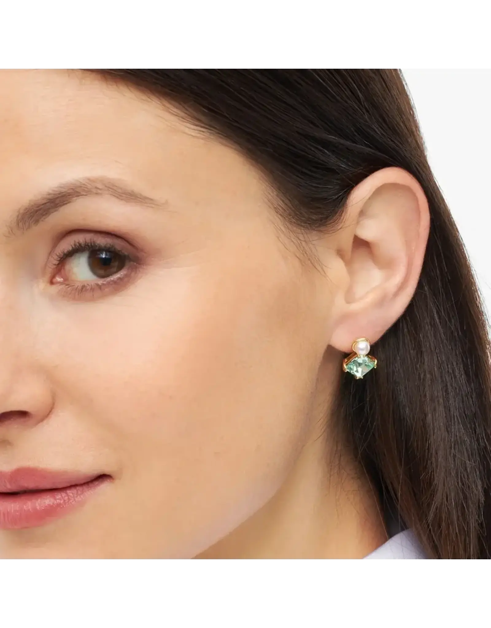 Lulu Copenhagen Oorbel Stud - Gala The Square - Messing Verguld (18k)