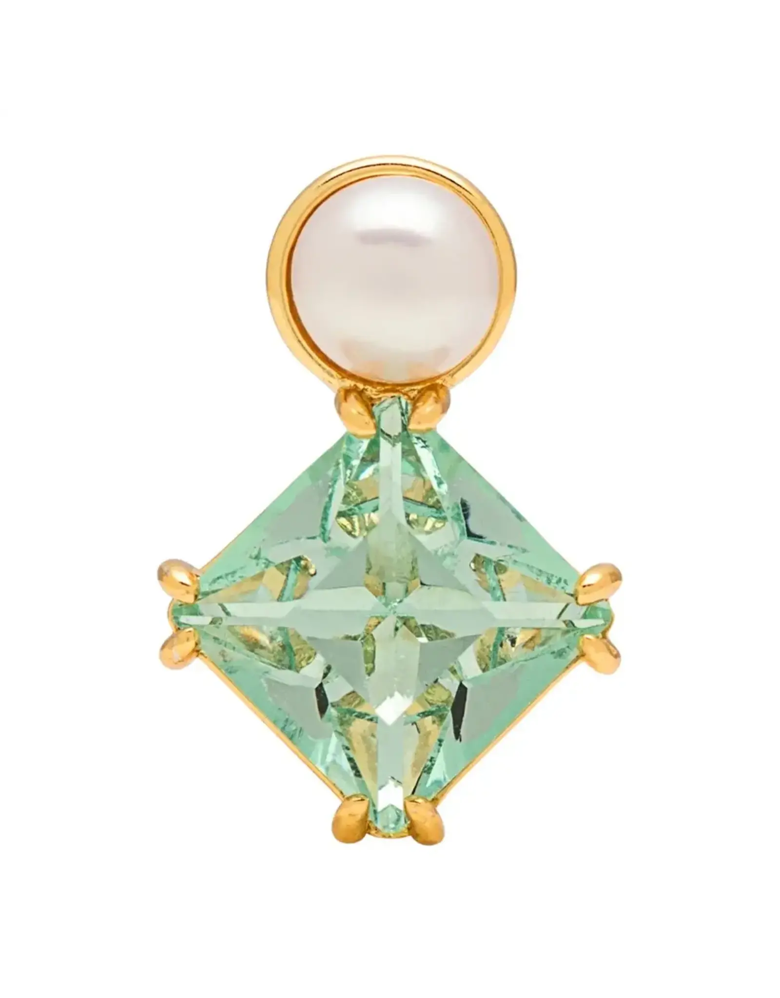 Lulu Copenhagen Oorbel Stud - Gala The Square - Messing Verguld (18k)