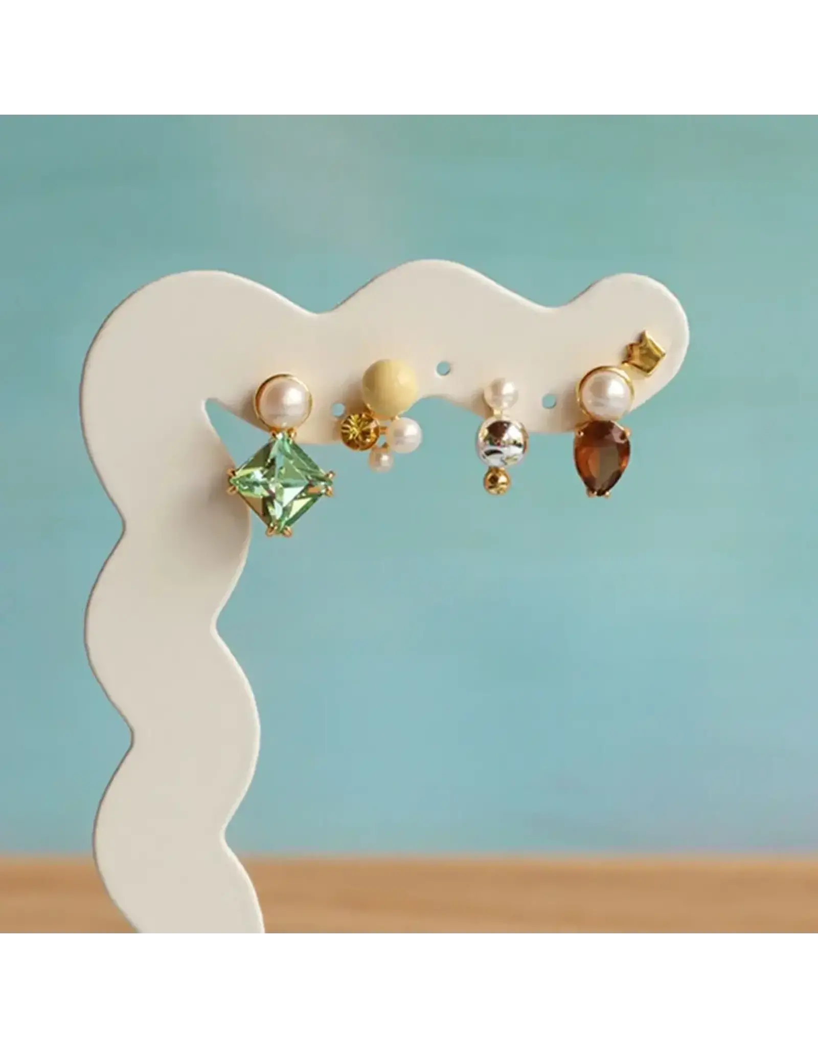 Lulu Copenhagen Oorbel Stud - Gala The Square - Messing Verguld (18k)