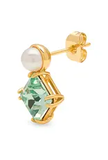 Lulu Copenhagen Oorbel Stud - Gala The Square - Messing Verguld (18k)