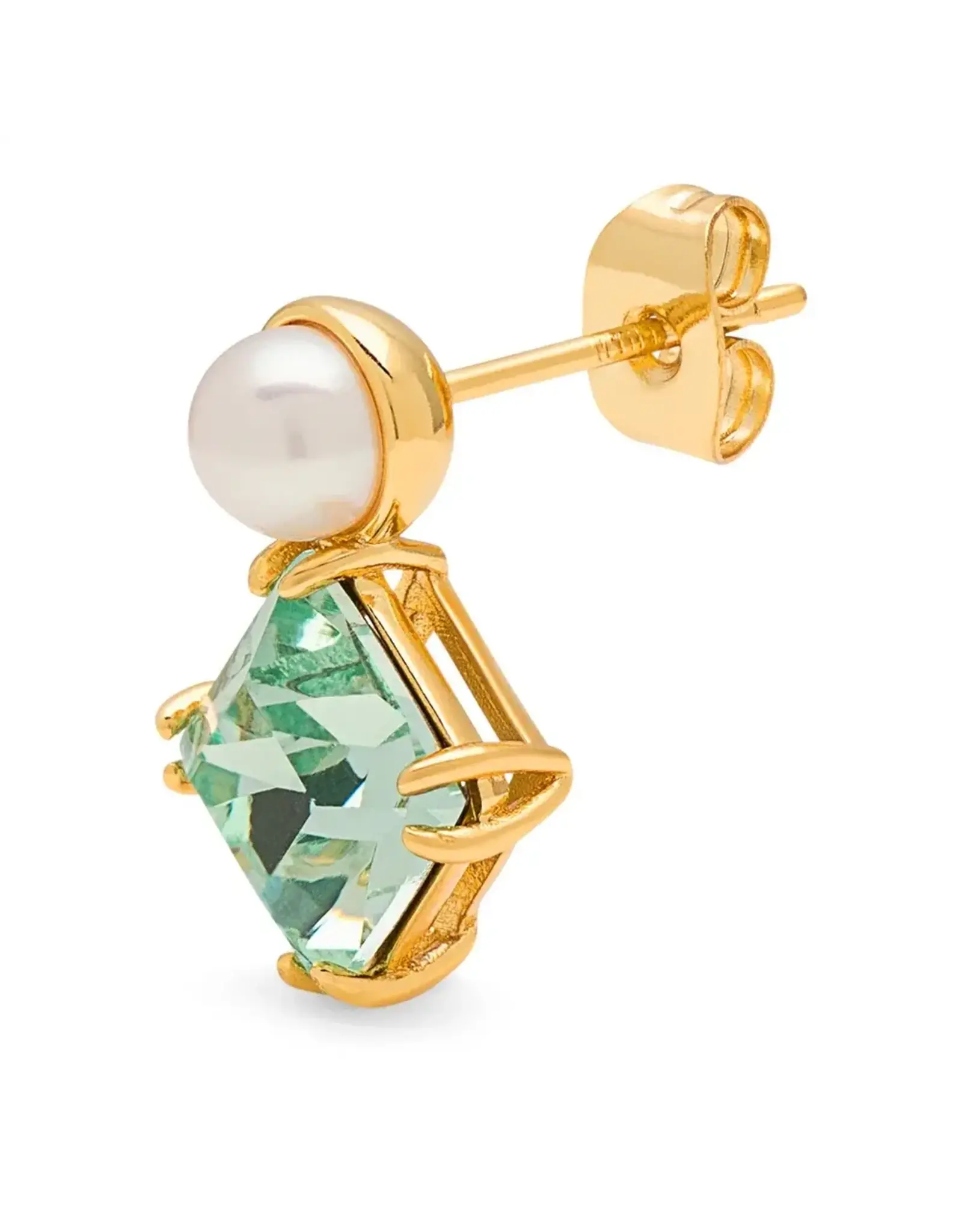 Lulu Copenhagen Oorbel Stud - Gala The Square - Messing Verguld (18k)