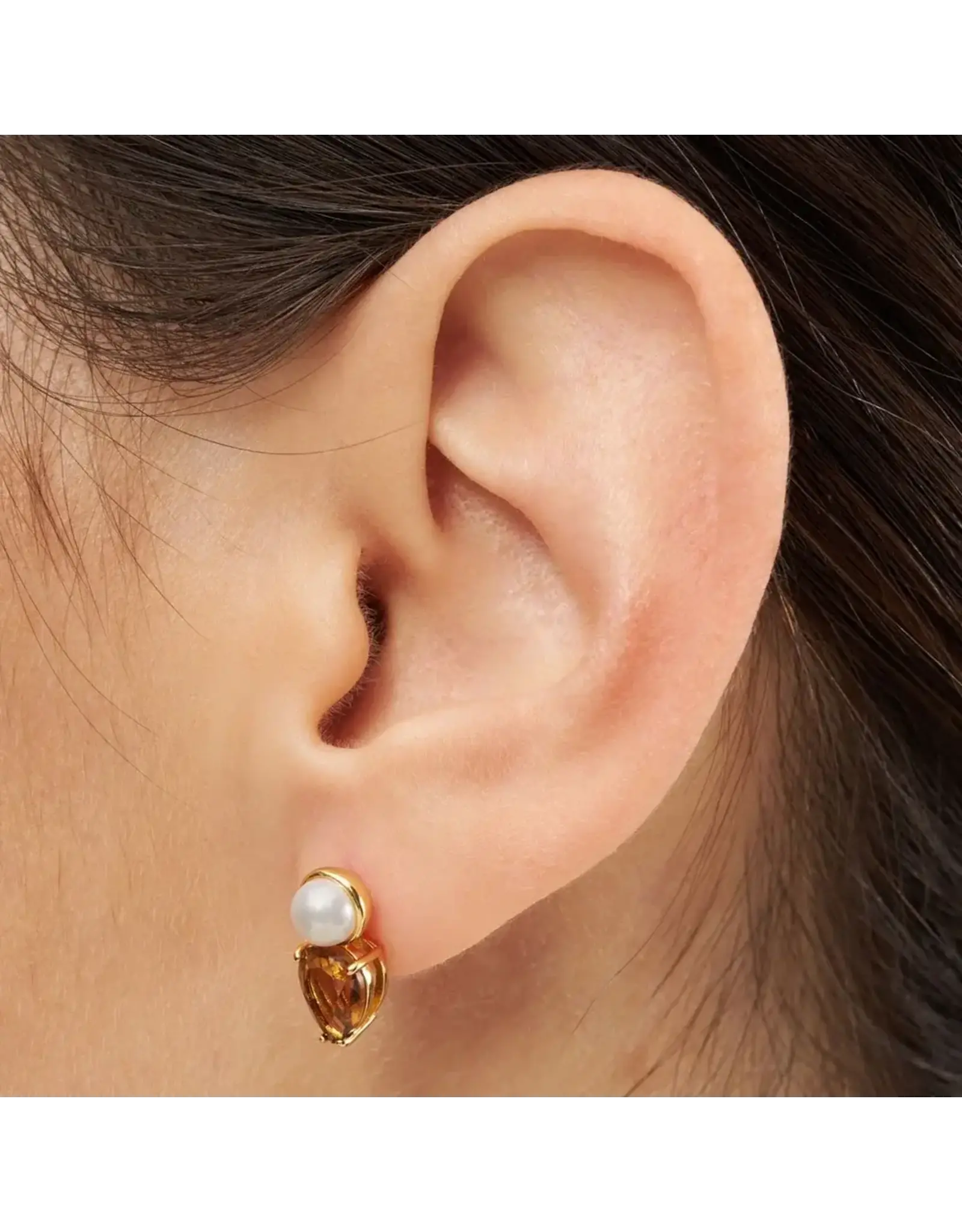 Lulu Copenhagen Oorbel Stud - Gala The Drop - Messing Verguld (18K)