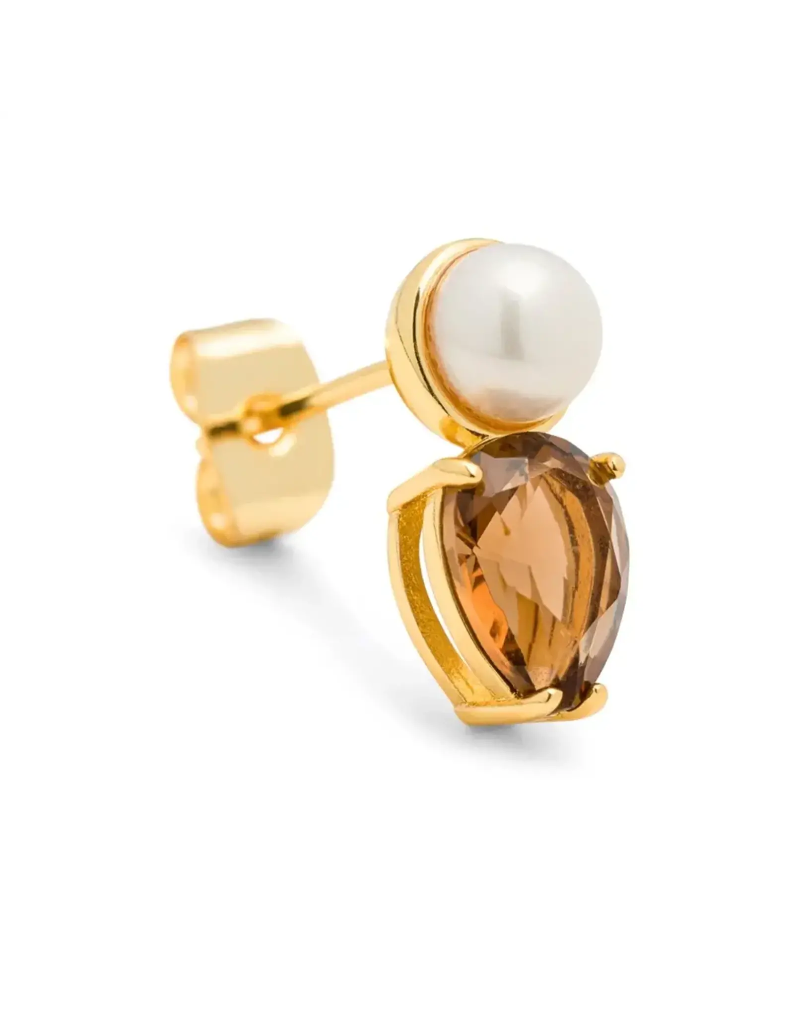 Lulu Copenhagen Oorbel Stud - Gala The Drop - Messing Verguld (18K)