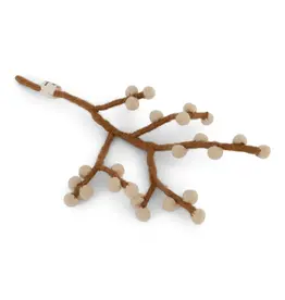 Gry & Sif Vilten Bloem - Mini Branch, Beige berries - 20cm