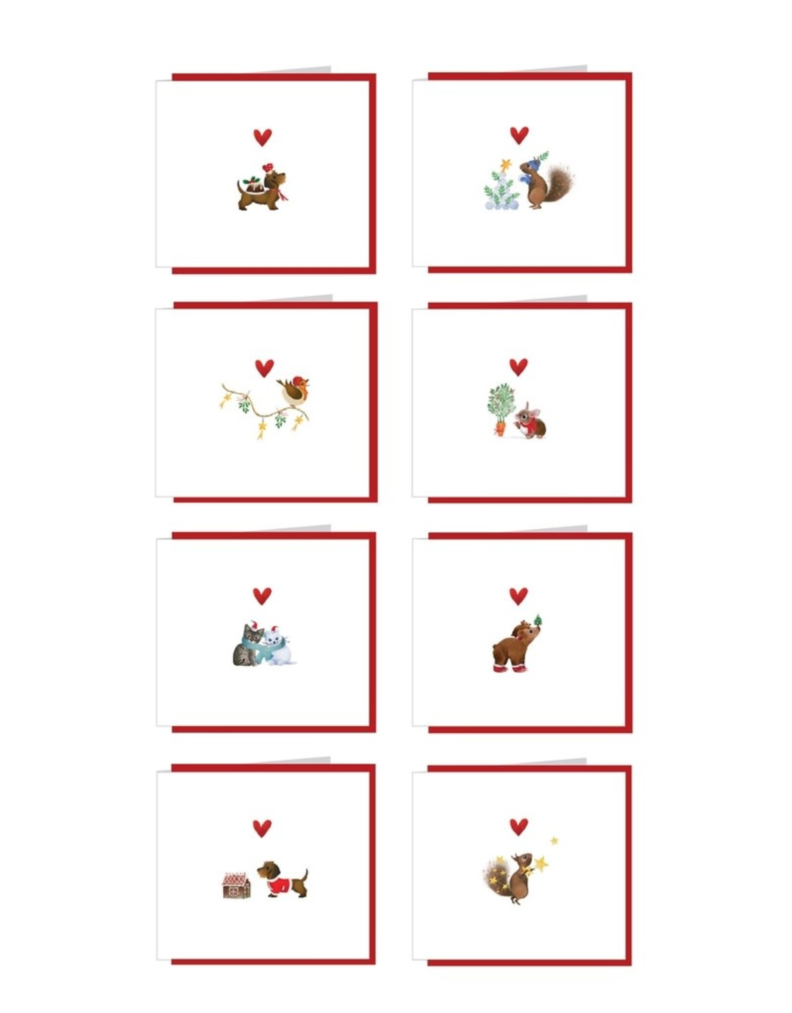 Yon Kerstdoosje Yon 3 - 8 Kerstkaarten + 8 Enveloppen