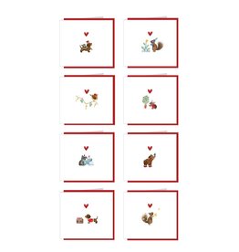 Yon Kerstdoosje Yon 3 - 8 Kerstkaarten + 8 Enveloppen