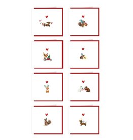 Yon Kerstdoosje Yon 4 - 8 Kerskaarten + 8 Enveloppen