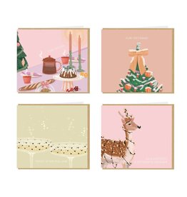 Studio Mie Kerstdoosje, Kelly Marie 5  - 4 kerstkaarten x 2 + 8 enveloppen