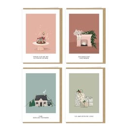 Studio Mie Kerstdoosje, Kelly Marie 194 - 4 kerstkaarten x 2 + 8 enveloppen