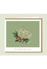 Studio Mie Wenskaart - Kerst - Wees dankbaar, geniet en lach - Dubbele kaart + Envelop