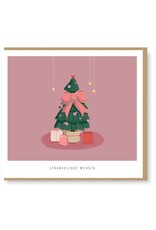 Studio Mie Wenskaart - Kerst - Sprankelende wensen - Dubbele kaart + Envelop