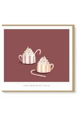 Studio Mie Wenskaart - Kerst -  Zoete wensen vol geluk - Dubbele kaart + Envelop