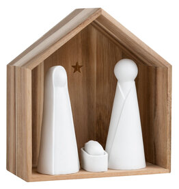 Raeder Kerststal L - Witte Figuren - 45 x 9,5 cm
