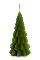 Rustik Lys Kaars, Kerstboom S - Leaf Green - 6,3 x 12 cm