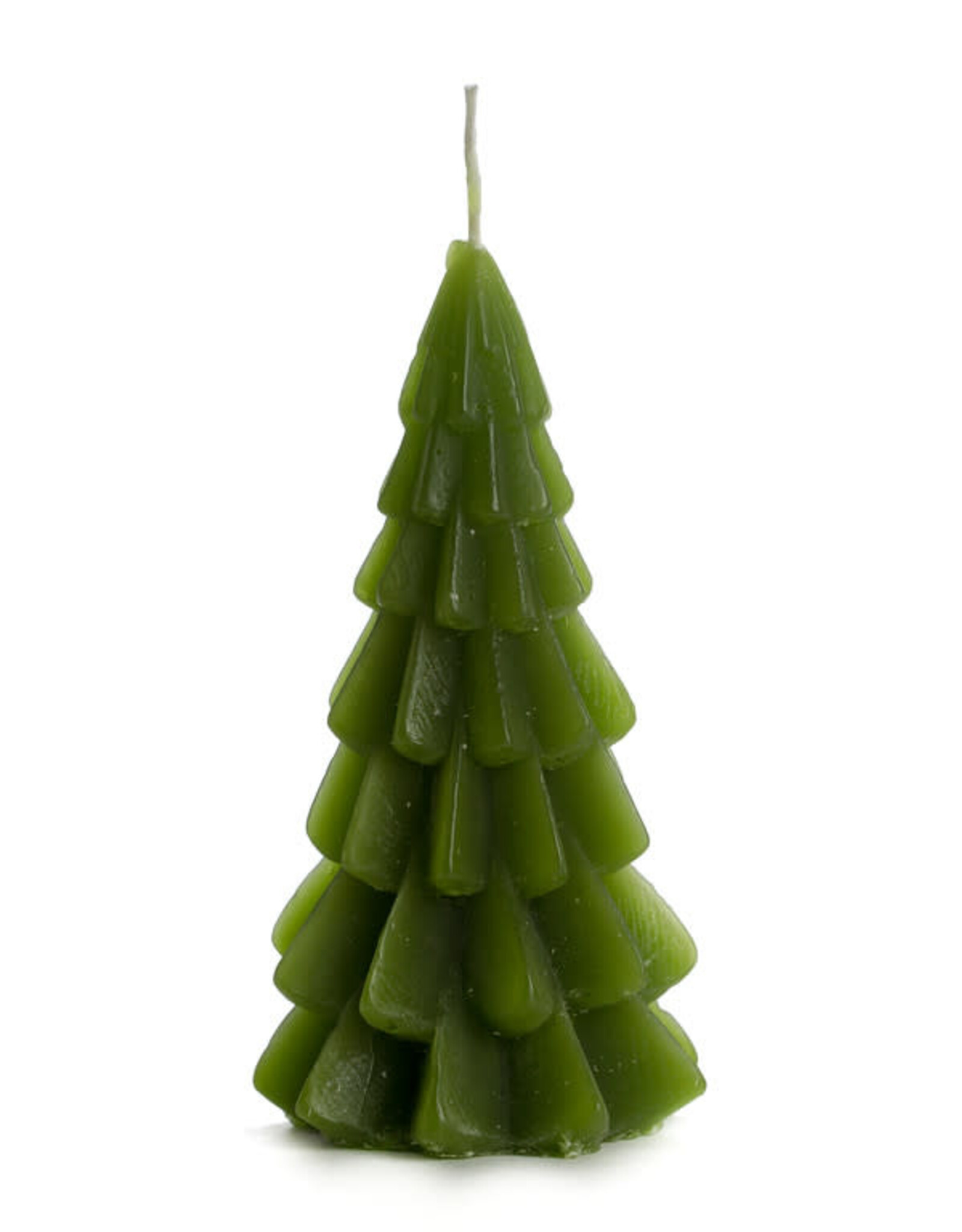 Rustik Lys Kaars, Kerstboom S - Leaf Green - 6,3 x 12 cm