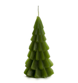 Rustik Lys Kaars, Kerstboom S - Leaf Green - 6,3 x 12 cm