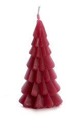 Rustik Lys Kaars, Kerstboom S - Raspberry - 6,3 x 12 cm