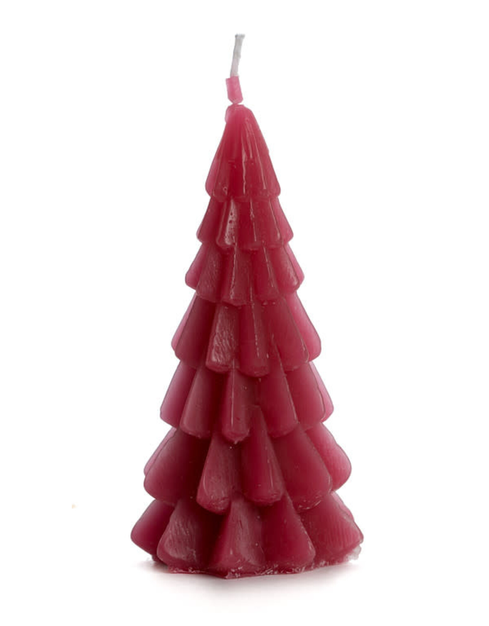 Rustik Lys Kaars, Kerstboom S - Raspberry - 6,3 x 12 cm