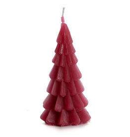 Rustik Lys Kaars, Kerstboom S - Raspberry - 6,3 x 12 cm