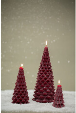 Rustik Lys Kaars, Kerstboom S - Raspberry - 6,3 x 12 cm
