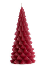 Rustik Lys Kaars, Kerstboom M - Raspberry  - 10 x 20 cm