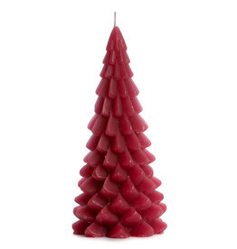 Rustik Lys Kaars, Kerstboom M - Raspberry  - 10 x 20 cm