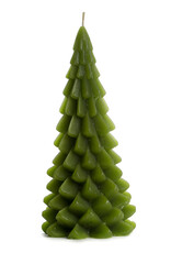 Rustik Lys Kaars, Kerstboom M - Leaf Green - 10 x 20 cm