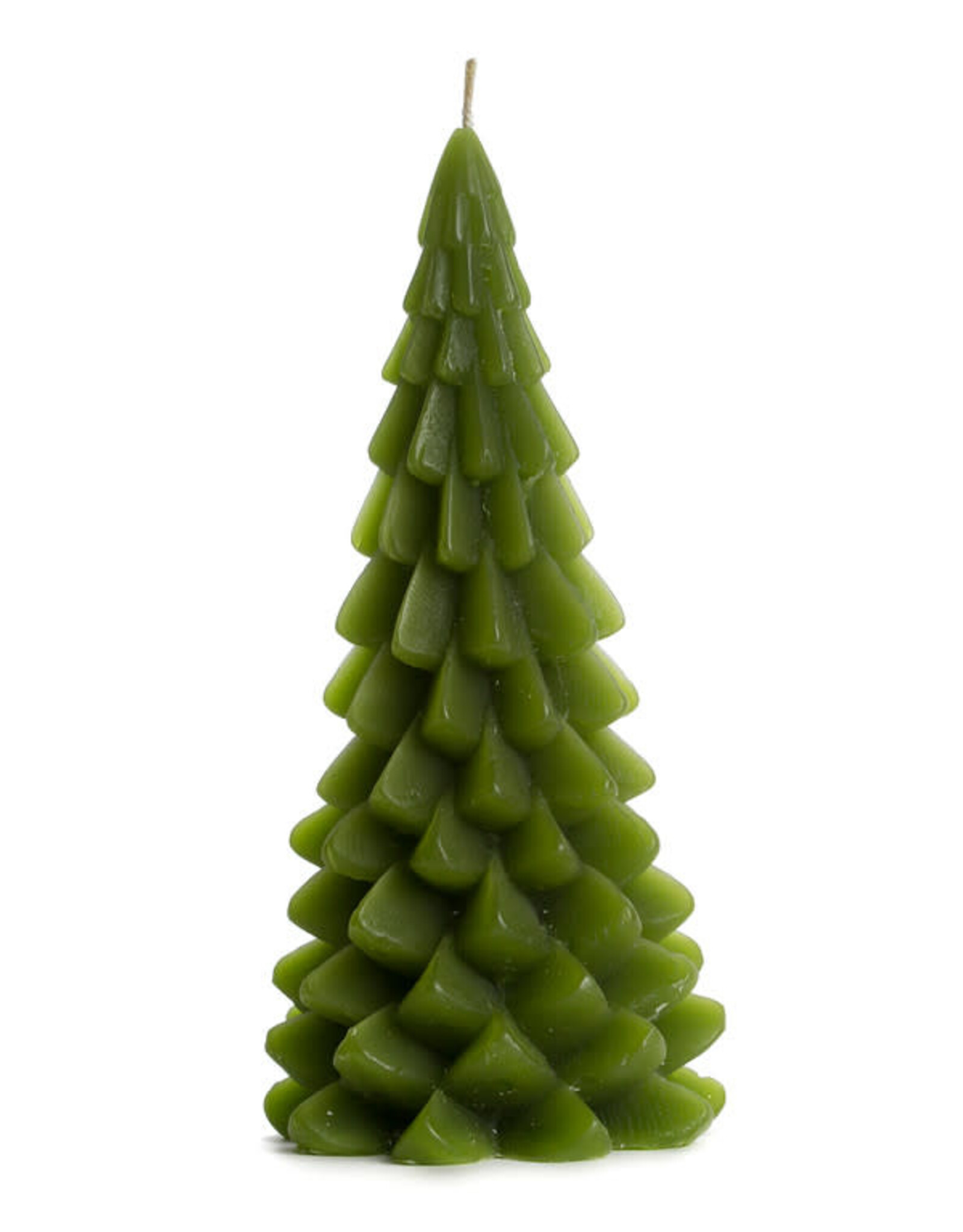 Rustik Lys Kaars, Kerstboom M - Leaf Green - 10 x 20 cm