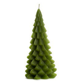 Rustik Lys Kaars, Kerstboom M - Leaf Green - 10 x 20 cm