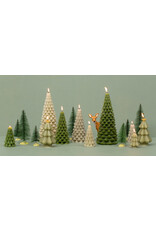 Rustik Lys Kaars, Kerstboom M - Leaf Green - 10 x 20 cm