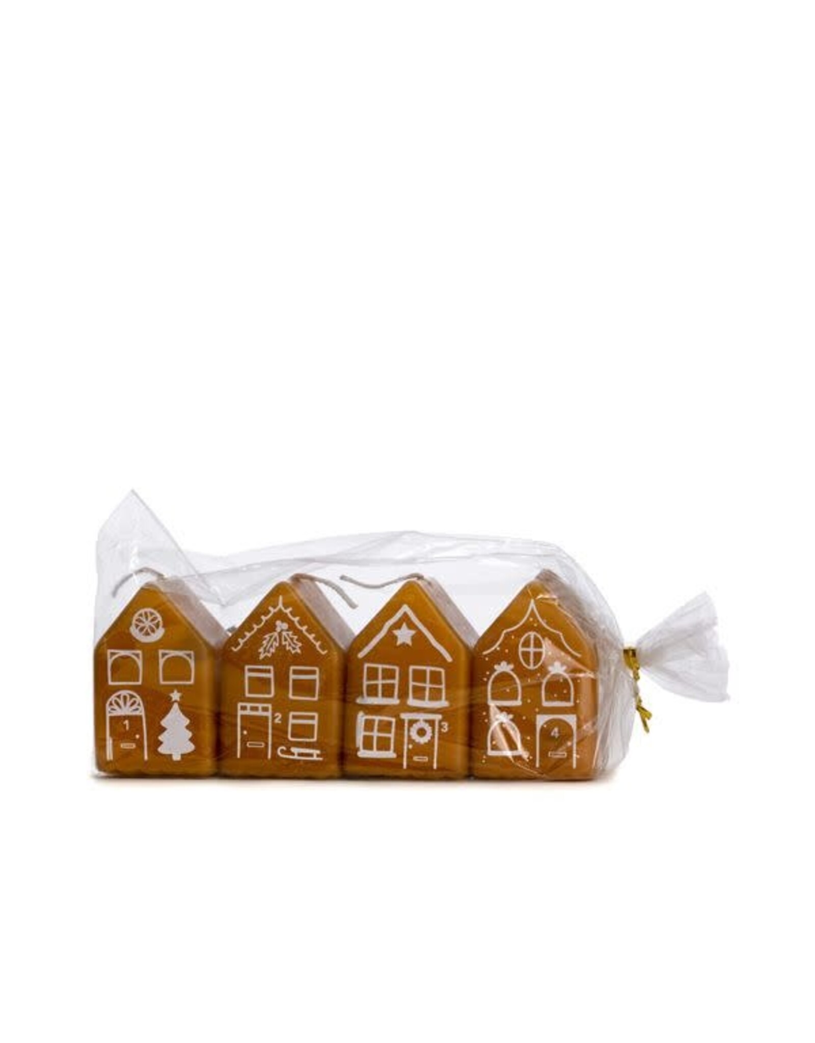 Rustik Lys Kaars, Gingerbread house 4st - Siena - 4x6 cm