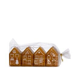 Rustik Lys Kaars, Gingerbread house 4st - Siena - 4x6 cm