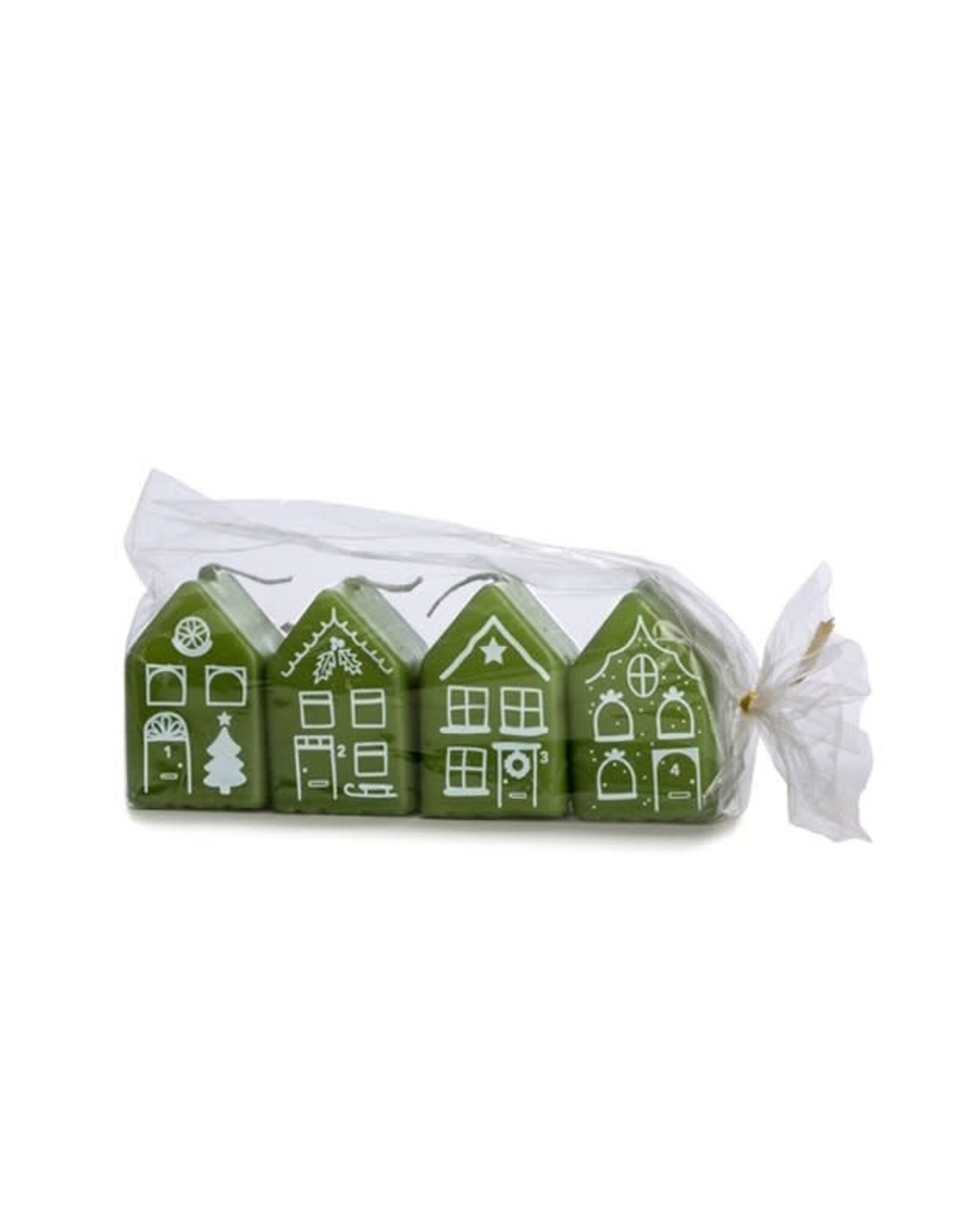 Rustik Lys Kaars, Gingerbread house 4st - Thijm - 4x6 cm