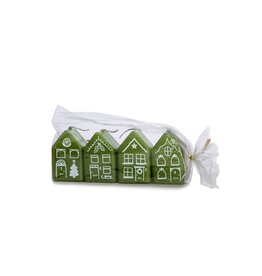 Rustik Lys Kaars, Gingerbread house 4st - Thijm - 4x6 cm