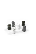 Abodee Magneet Kat - Assort. Wit/Zwart/Grijs - 6st
