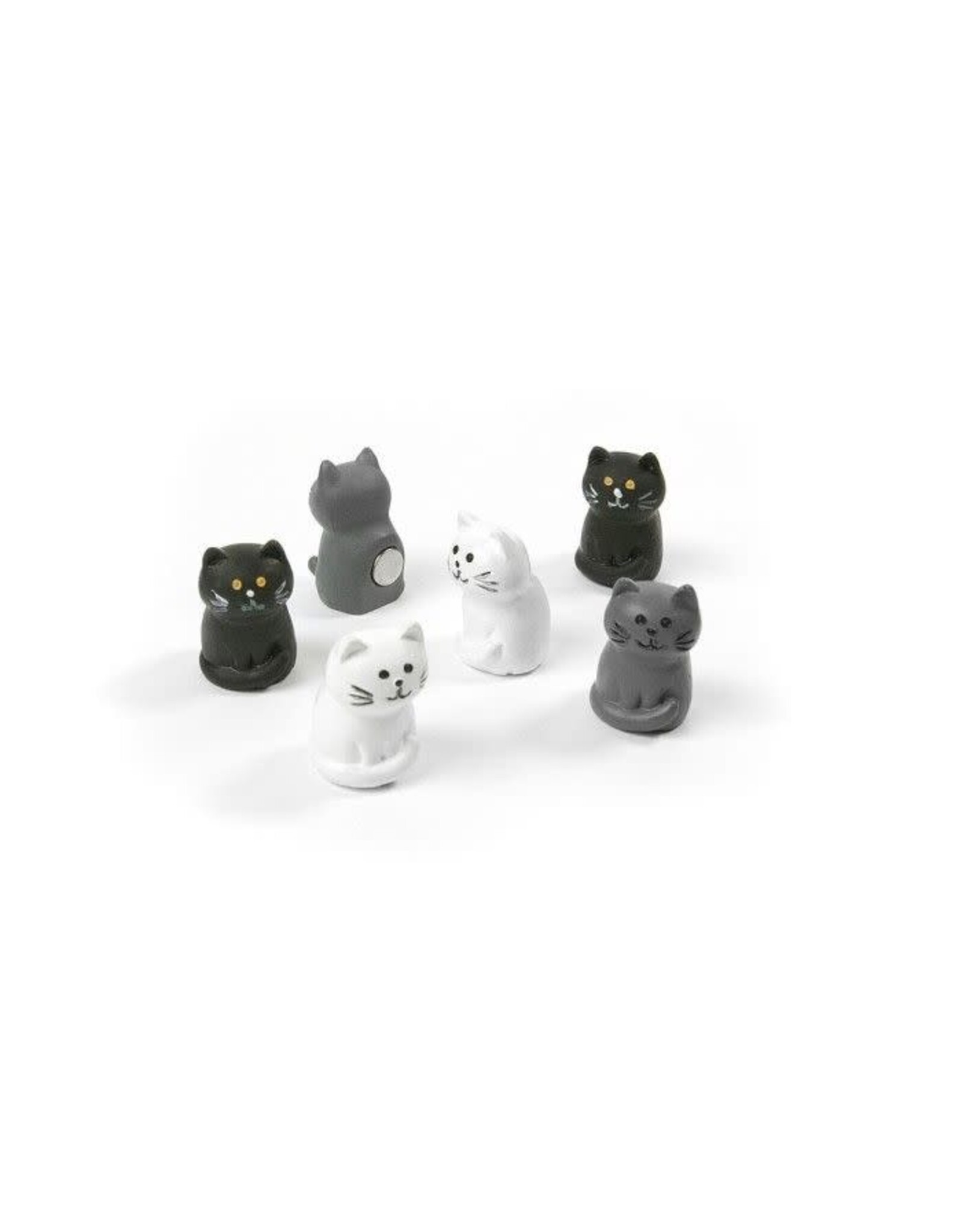 Abodee Magneet Kat - Assort. Wit/Zwart/Grijs - 6st