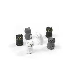 Abodee Magneet Kat - Assort. Wit/Zwart/Grijs - 6st