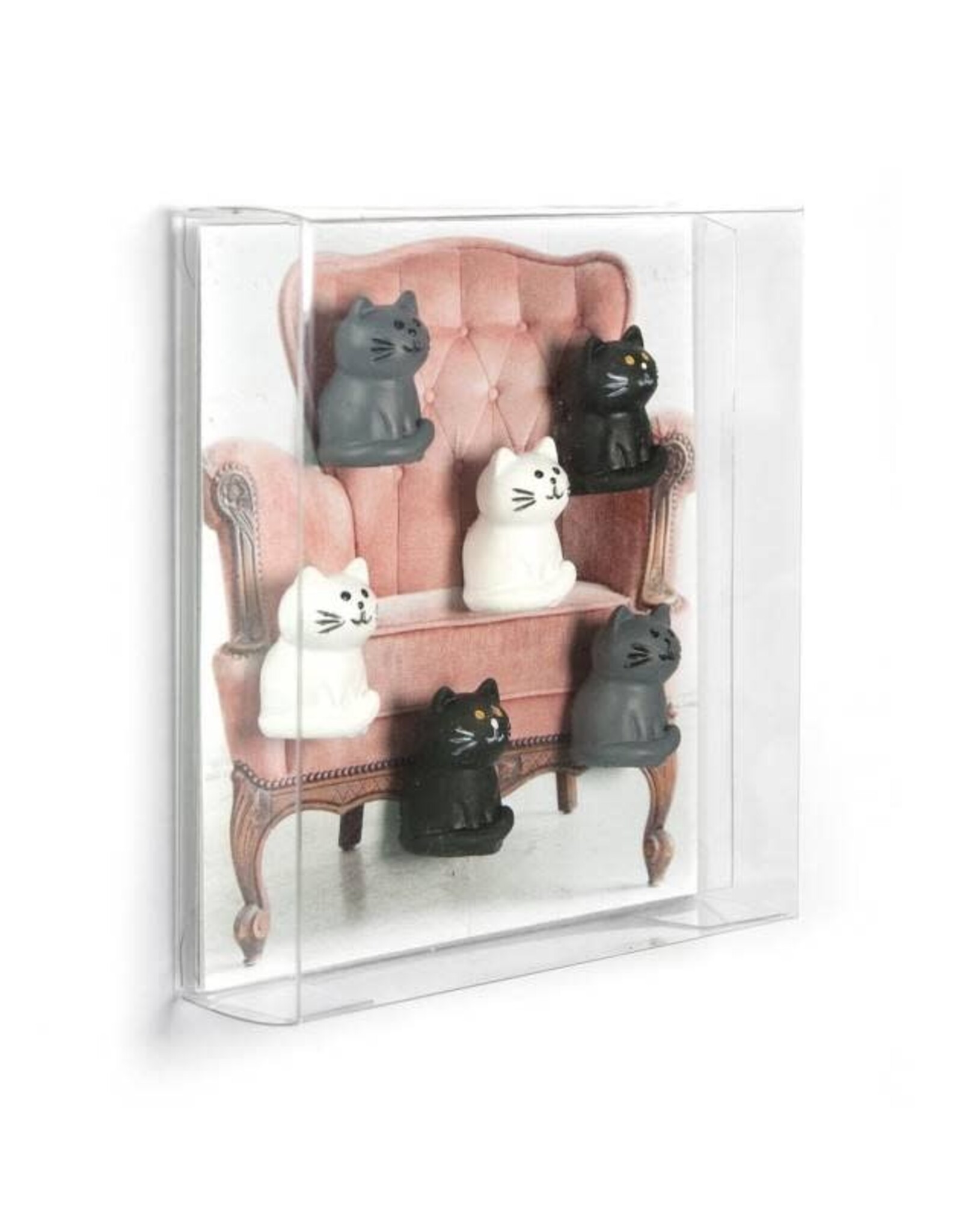 Abodee Magneet Kat - Assort. Wit/Zwart/Grijs - 6st