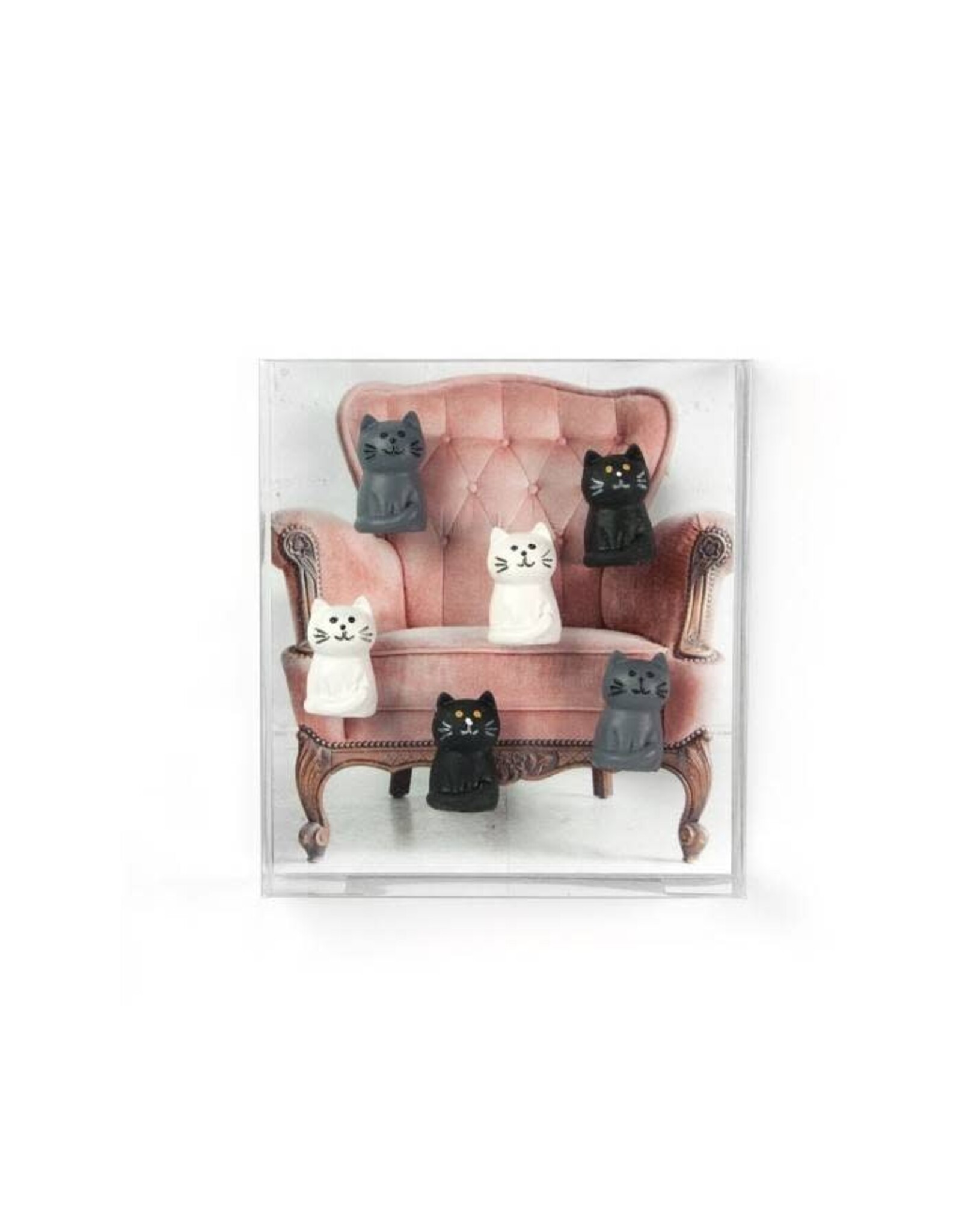 Abodee Magneet Kat - Assort. Wit/Zwart/Grijs - 6st