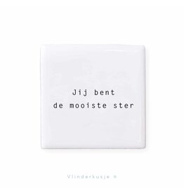 Vlinderkusjes Mini Troosttegeltje - Mooiste ster - 5,5 x 5,5 cm