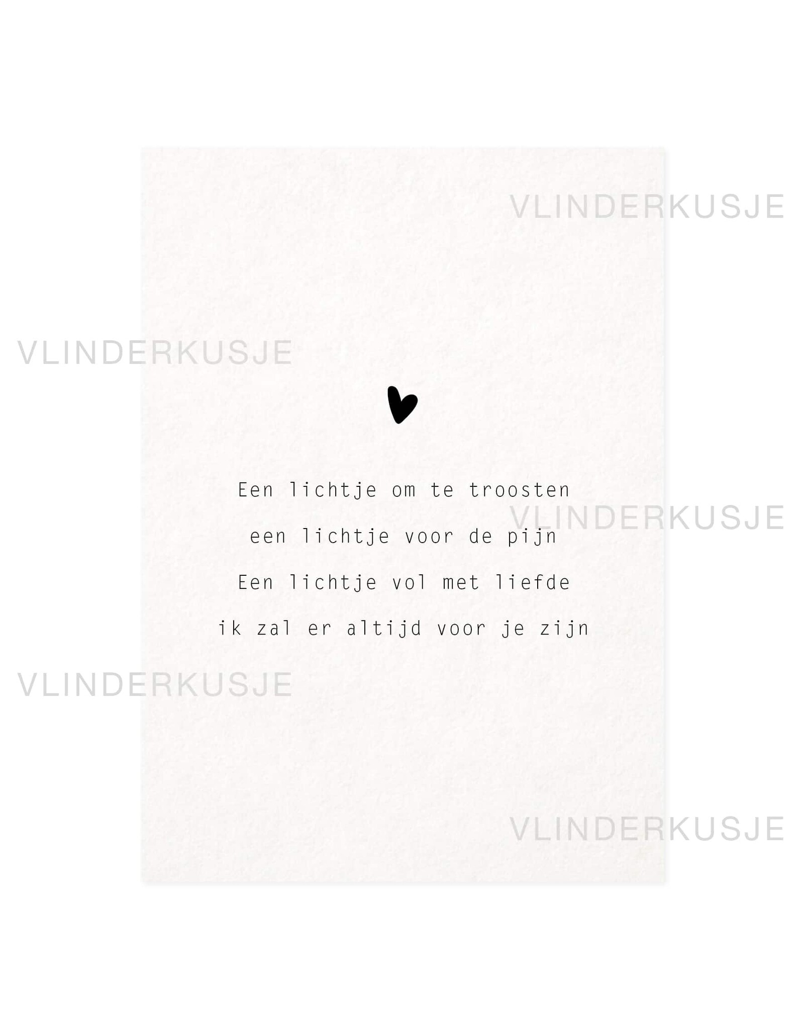 Vlinderkusjes Wenskaart - Lichtje om te troosten - Postkaart + Envelop