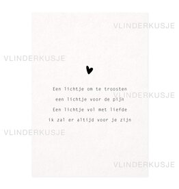 Vlinderkusjes Wenskaart - Lichtje om te troosten - Postkaart + Envelop