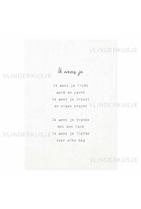 Vlinderkusjes Wenskaart - Ik wens je - Postkaart + Envelop