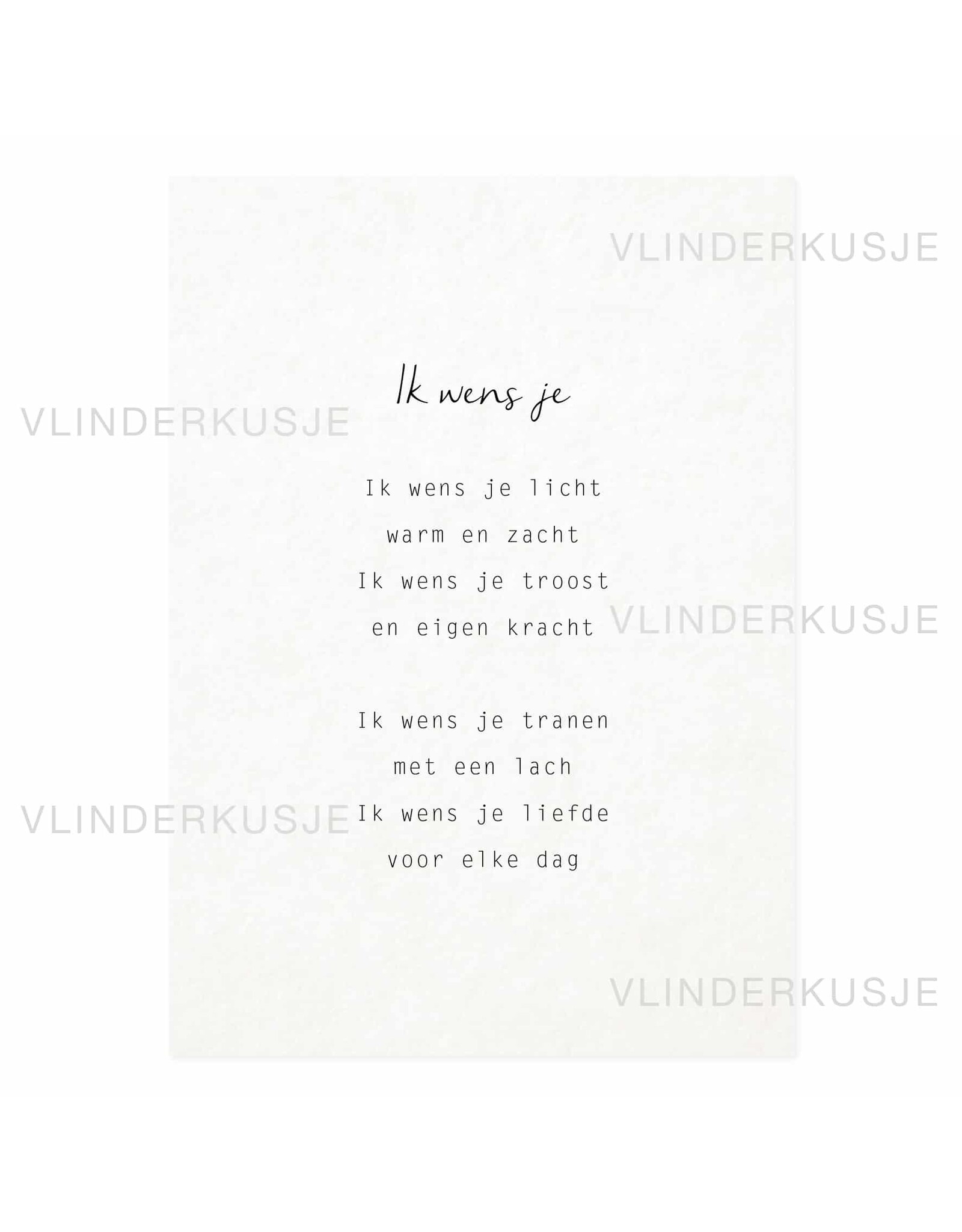 Vlinderkusjes Wenskaart - Ik wens je - Postkaart + Envelop