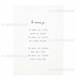 Vlinderkusjes Wenskaart - Ik wens je - Postkaart + Envelop