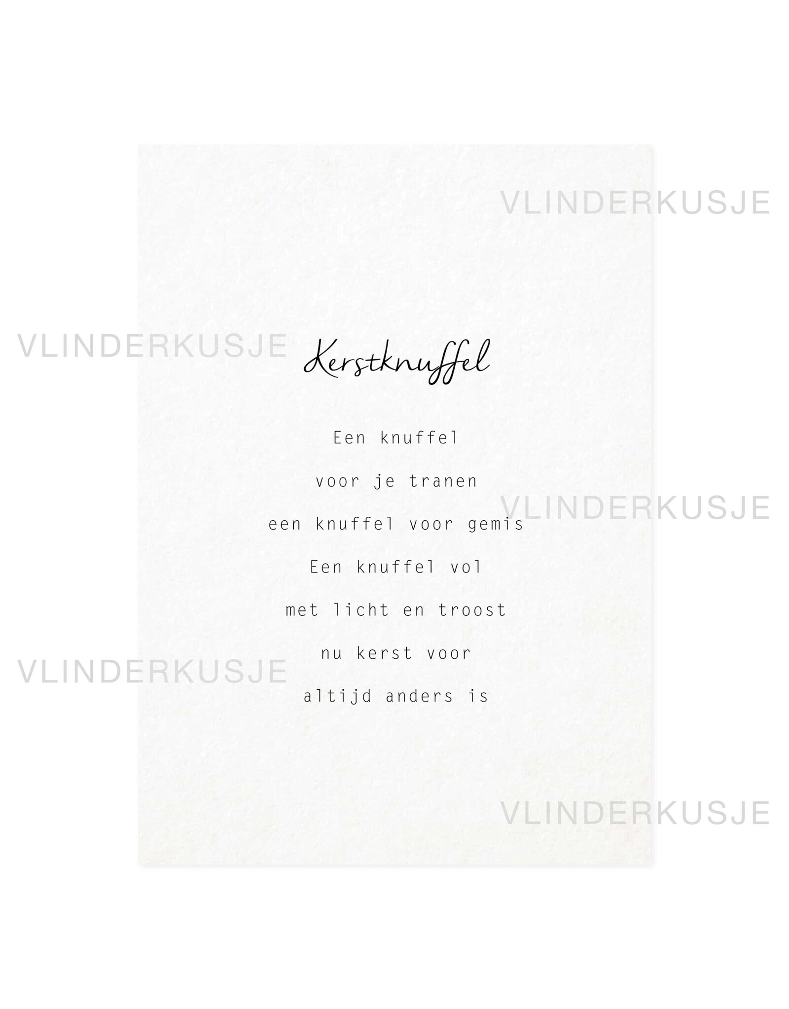 Vlinderkusjes Wenskaart - Kerstknuffel - Postkaart + Envelop