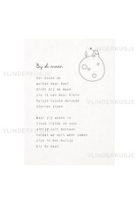 Vlinderkusjes Wenskaart - Bij de maan, met illustratie - Postkaart + Envelop